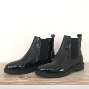 Intentionally Blank Patent Leather Boots
